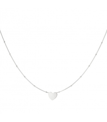 Zilverkleurige ketting met een hart