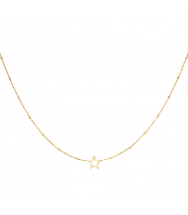 Goudkleurige halsketting met een open ster