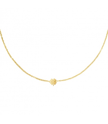 Goudkleurige ketting met een klaver