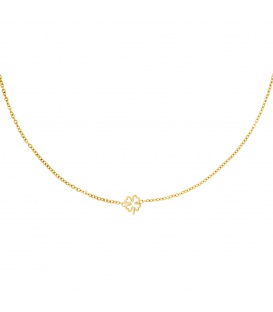 Goudkleurige ketting met een open klaver
