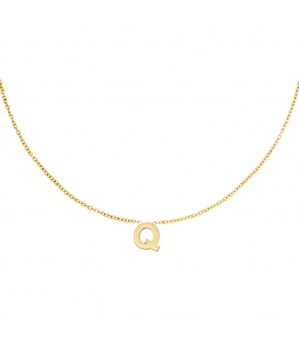 Goudkleurige halsketting met initiaal Q