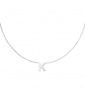 Zilverkleurige halsketting met initiaal K