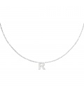 Zilverkleurige halsketting met initiaal R