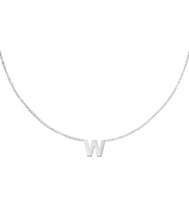 Zilverkleurige halsketting met initiaal W