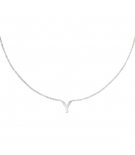 Zilverkleurige halsketting met initiaal Y