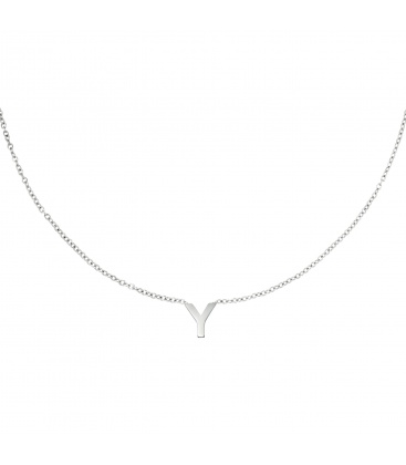 Zilverkleurige halsketting met initiaal Y