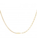 Goudkleurige halsketting met dubbele ketting en bedel met sterretjes