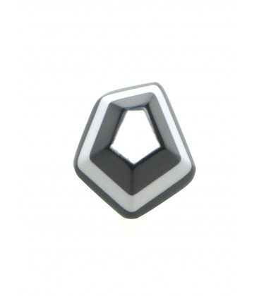 Mooie zwart, wit en zilverkleurige parelmoer oorsteker