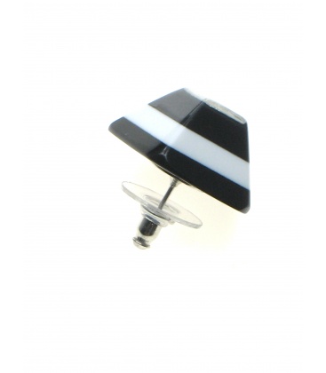 Mooie zwart, wit en zilverkleurige parelmoer oorsteker