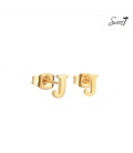 Goudkleurige oorstekers letter J