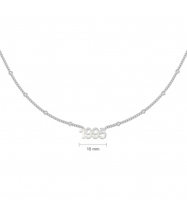 Zilverkleurige halsketting met jaartal 1995