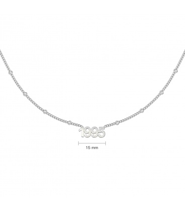 Zilverkleurige halsketting met jaartal 1995