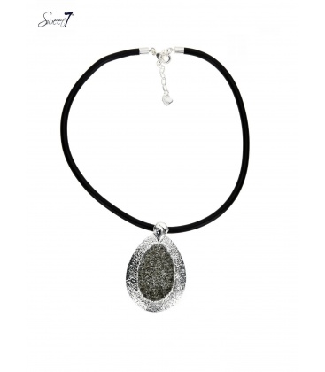 Koordhalsketting met ovale hanger