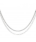 Zilverkleurige dubbele halsketting
