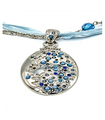 Blauwe korte halsketting 