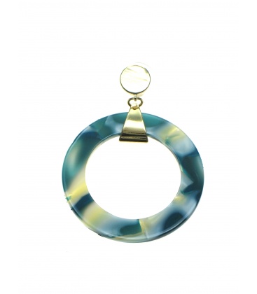 Blauwgroene ronde oorbellen van Wings Byou