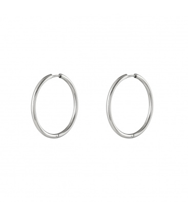 Zilverkleurige minimalistische oorringen klein