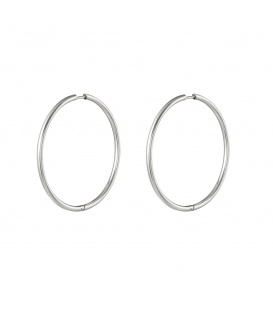 Zilverkleurige minimalistische oorringen medium