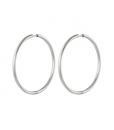 Zilverkleurige minimalistische oorringen groot