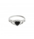 Zilverkleurige ring met zwart hartje van zirkoonsteen (16)