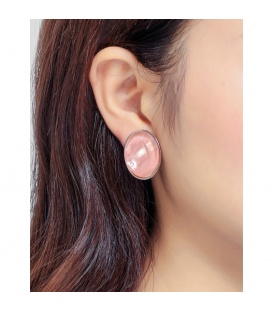 Roze ovale oorclips