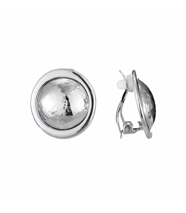 Zilverkleurige oorclips met een gladde rand