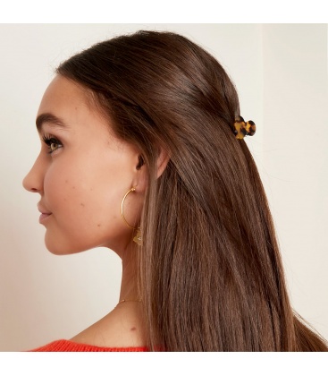 Beige gevlekte haarclip klein