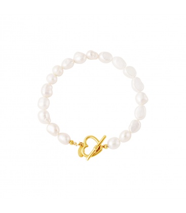 Armband parels met hartsluiting 