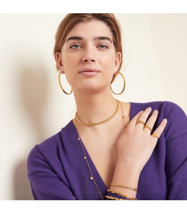 Goudkleurige halsketting met bladeren