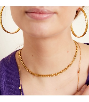 Goudkleurige halsketting met bladeren