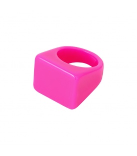 Neon roze ring heeft een vierkante vorm