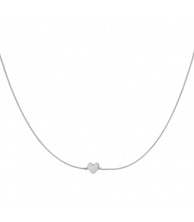 Zilverkleurige halsketting met een hartkraal