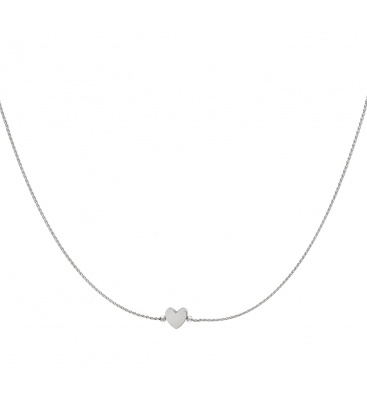 Zilverkleurige halsketting met een hartkraal