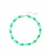 Halsketting met groene en blauwe hartjes kralen
