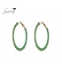 Groene glaskralen oorringen