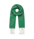 Groene warme winter sjaal met print