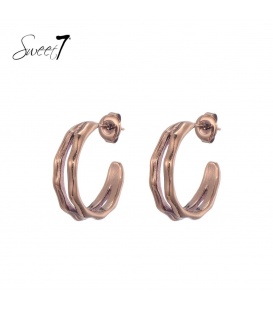 Bruine dubbele oorstekers 