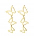 Goudkleurige oorhangers met 3 vlinders
