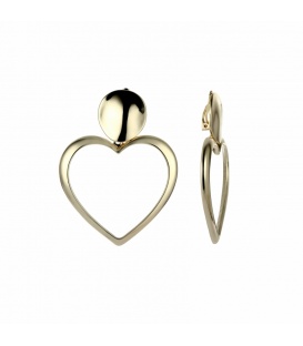 Goudkleurige oorclip met hanger in de vorm van een hart - Belle Miss | Koop nu bij onze webshop