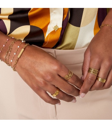  Goudkleurige Schakel Armband met Bedel van Yehwang | Fashion Accessoire