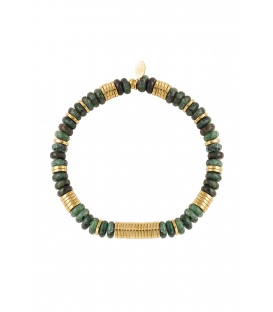 Groen met goudkleurige schakel armband van Yehwang