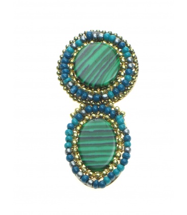 Groen gekleurde oorclips met kleine kraaltjes