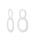 Grote zilverkleurige oorhangers met 2 ovale hangers