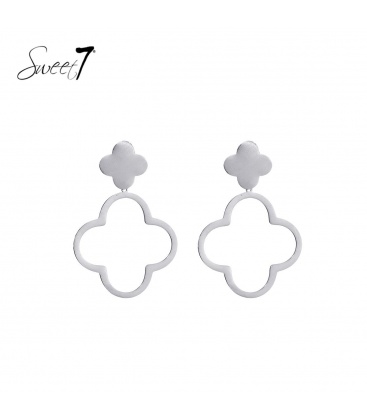 Zilverkleurige klaver vier oorhangers