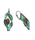 Prachtige groen gekleurde oorhangers met een bruin steentje