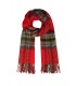 Rood gekleurde winter sjaal met franje