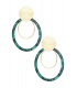Groen met goudkleurige cirkels oorhangers