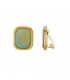 Groen gekleurde oorclips met een goudkleurige rand