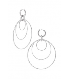 Zilverkleurige Oorhangers met Cirkels - Elegante Sieraden voor Elke Gelegenheid