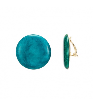 Turquoise klassieke stevige ronde oorclips